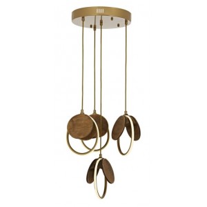 METAL WOOD LED and SILICONE ANTIQUE COLOR and BROWN CHANDELIER 35 CM DIAMETER LOAD: 120 CM